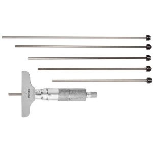 Mitutoyo 129-128, 0 - 6" X .001" Depth Micrometer, 2.5" Base