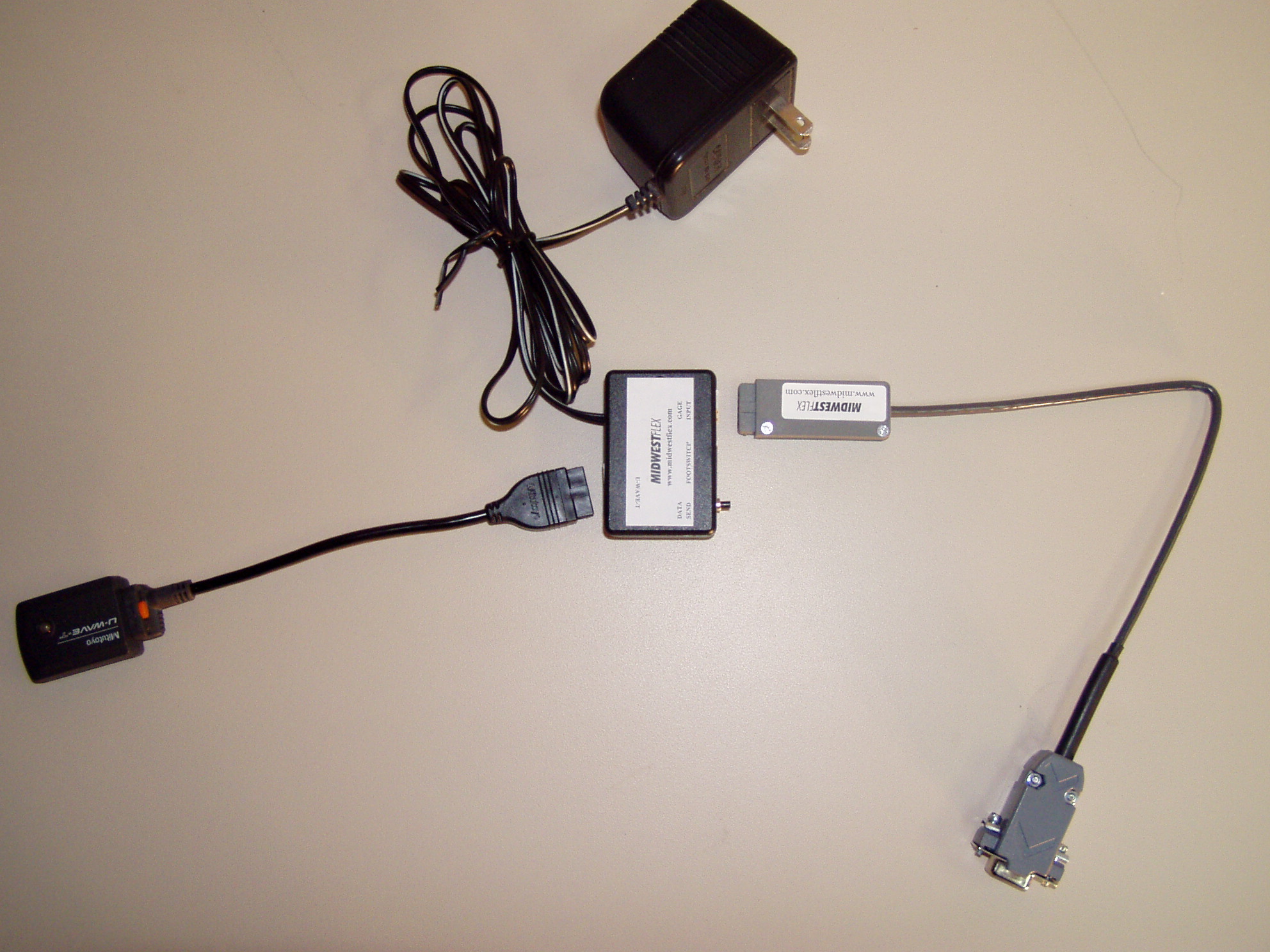 FlexPower adapter with footswitch jack and push-button